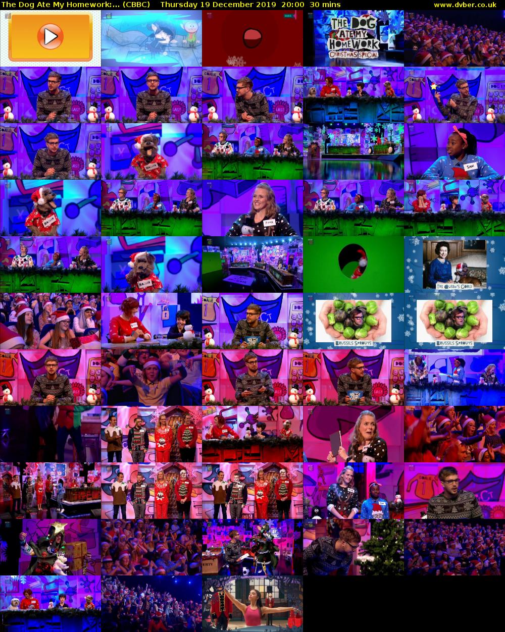 The Dog Ate My Homework:... (CBBC) Thursday 19 December 2019 20:00 - 20:30