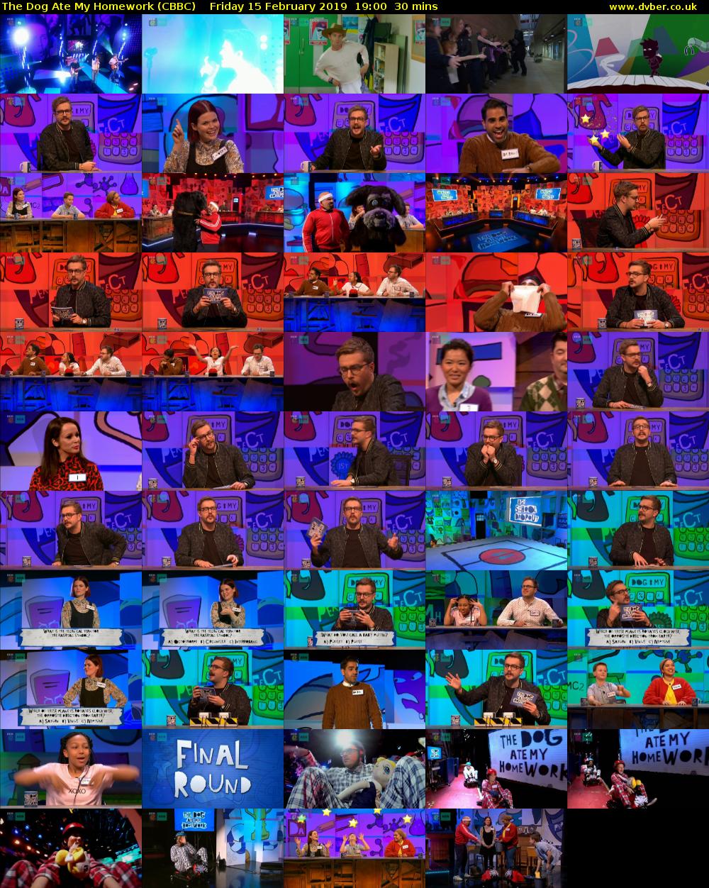 The Dog Ate My Homework (CBBC) Friday 15 February 2019 19:00 - 19:30