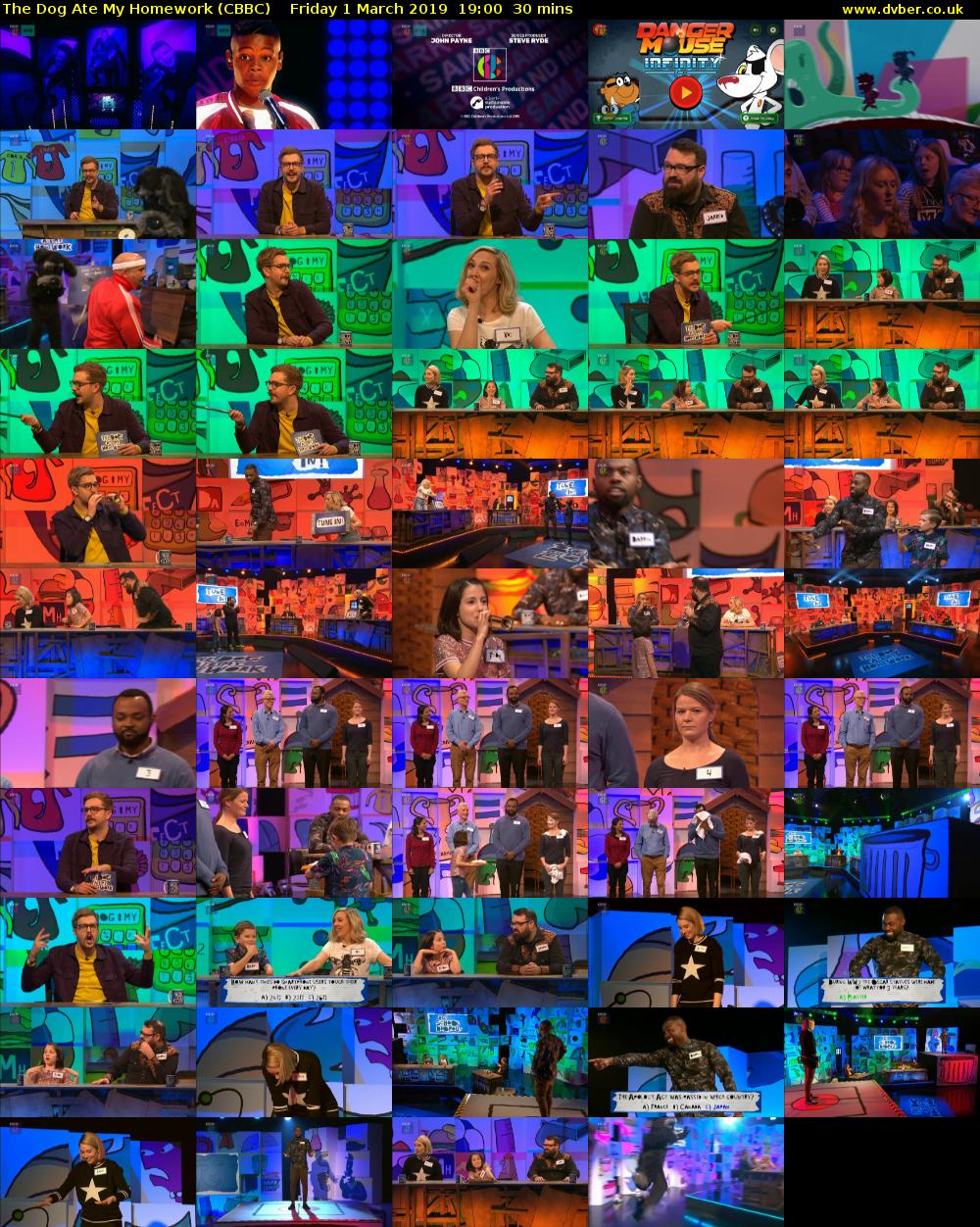 The Dog Ate My Homework (CBBC) Friday 1 March 2019 19:00 - 19:30