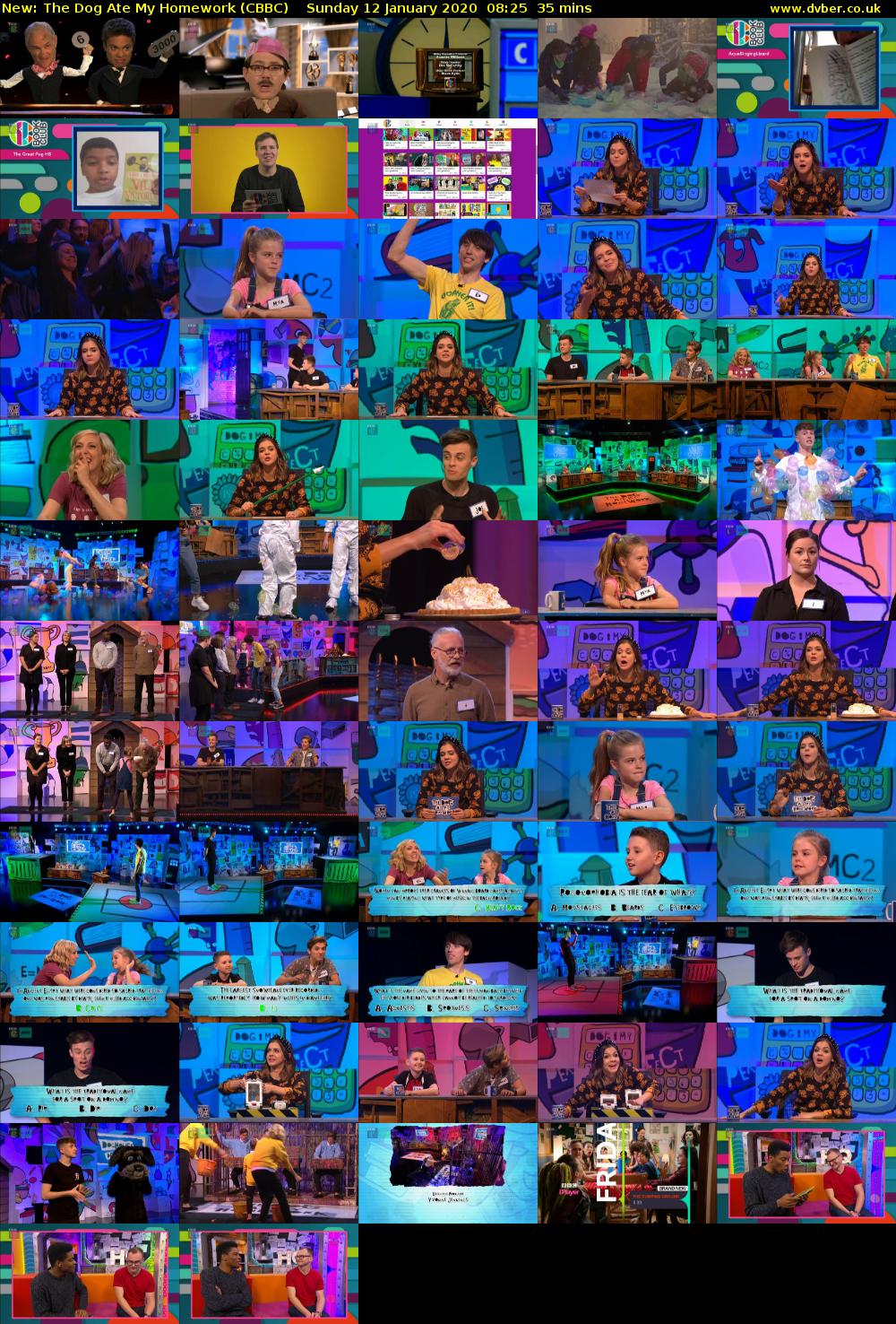 The Dog Ate My Homework (CBBC) Sunday 12 January 2020 08:25 - 09:00