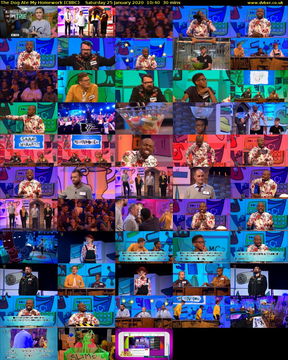The Dog Ate My Homework (CBBC) Saturday 25 January 2020 10:40 - 11:10