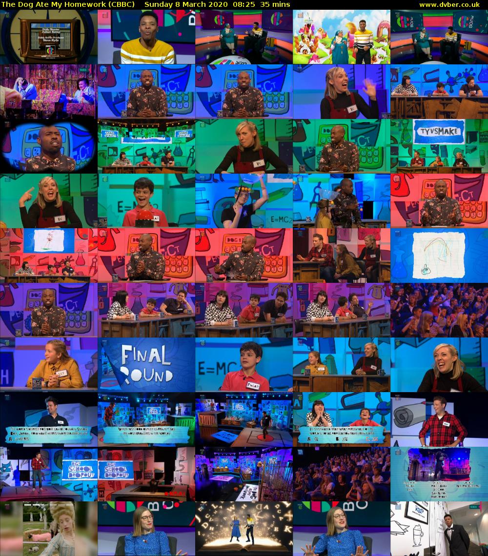 The Dog Ate My Homework (CBBC) Sunday 8 March 2020 08:25 - 09:00