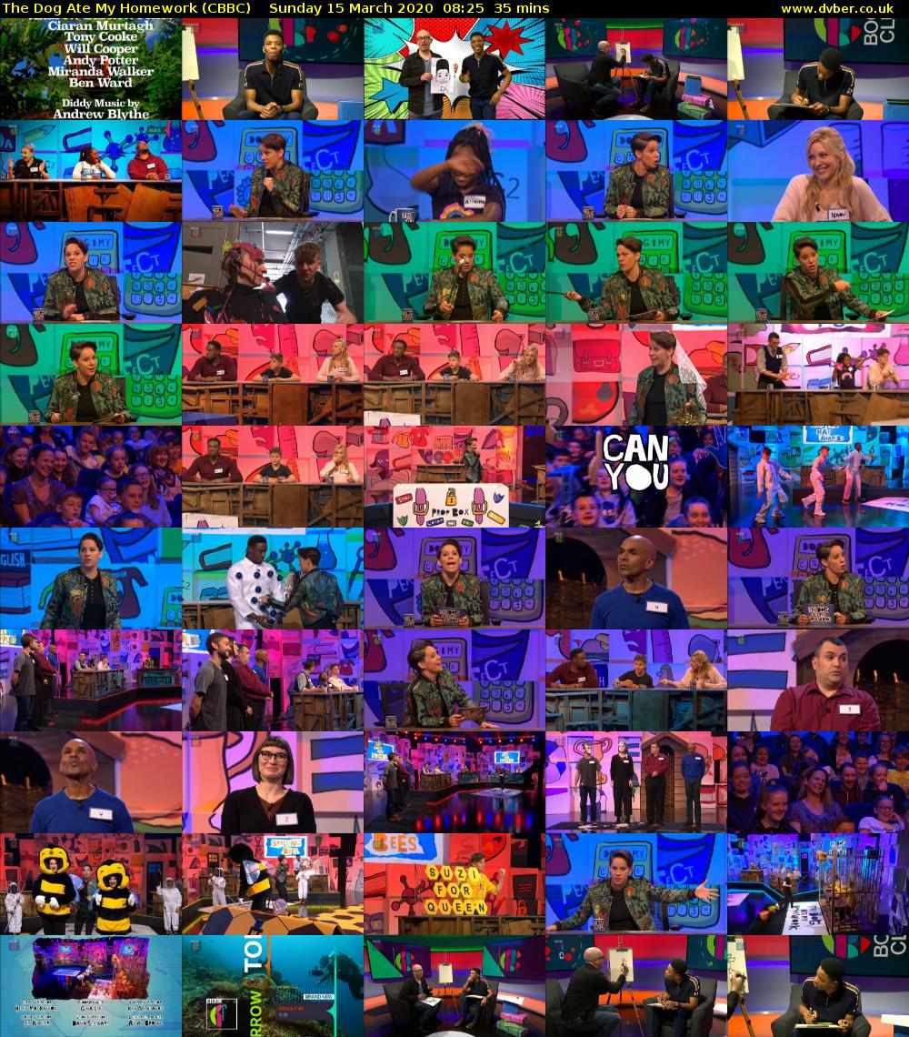 The Dog Ate My Homework (CBBC) Sunday 15 March 2020 08:25 - 09:00