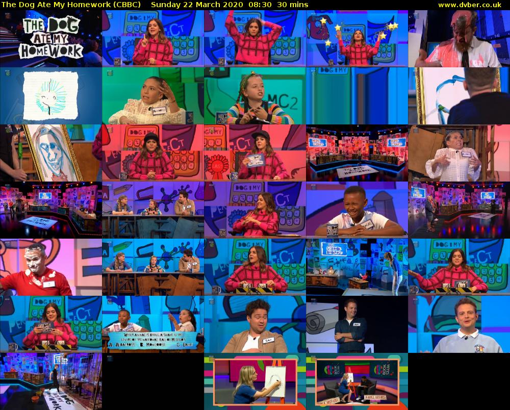 The Dog Ate My Homework (CBBC) Sunday 22 March 2020 08:30 - 09:00