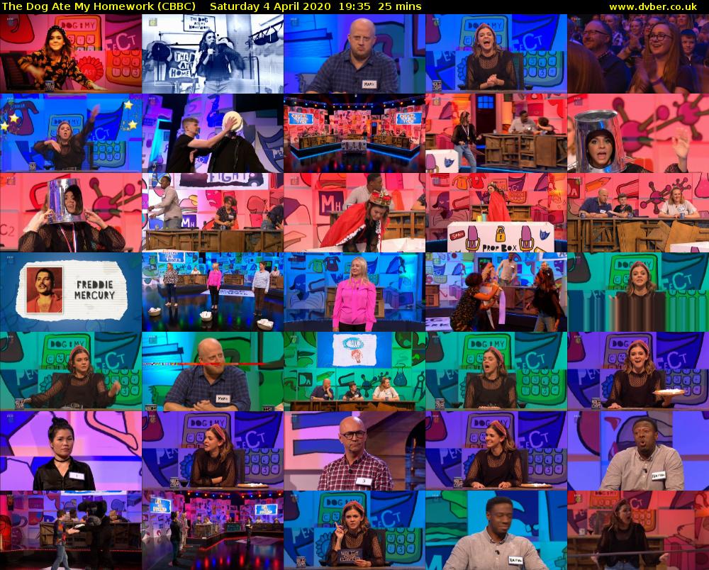 The Dog Ate My Homework (CBBC) Saturday 4 April 2020 19:35 - 20:00