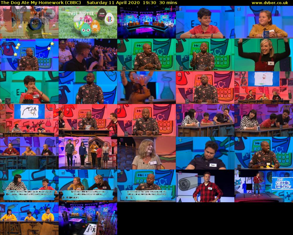 The Dog Ate My Homework (CBBC) Saturday 11 April 2020 19:30 - 20:00
