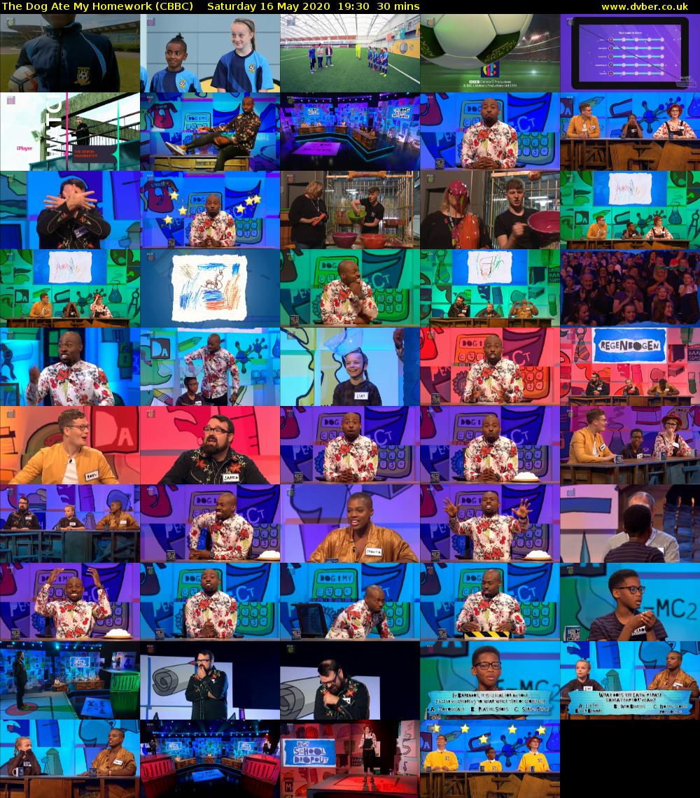 The Dog Ate My Homework (CBBC) Saturday 16 May 2020 19:30 - 20:00