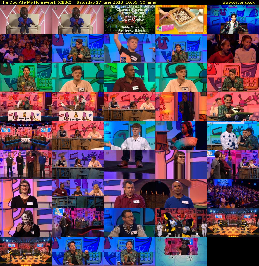The Dog Ate My Homework (CBBC) Saturday 27 June 2020 10:55 - 11:25