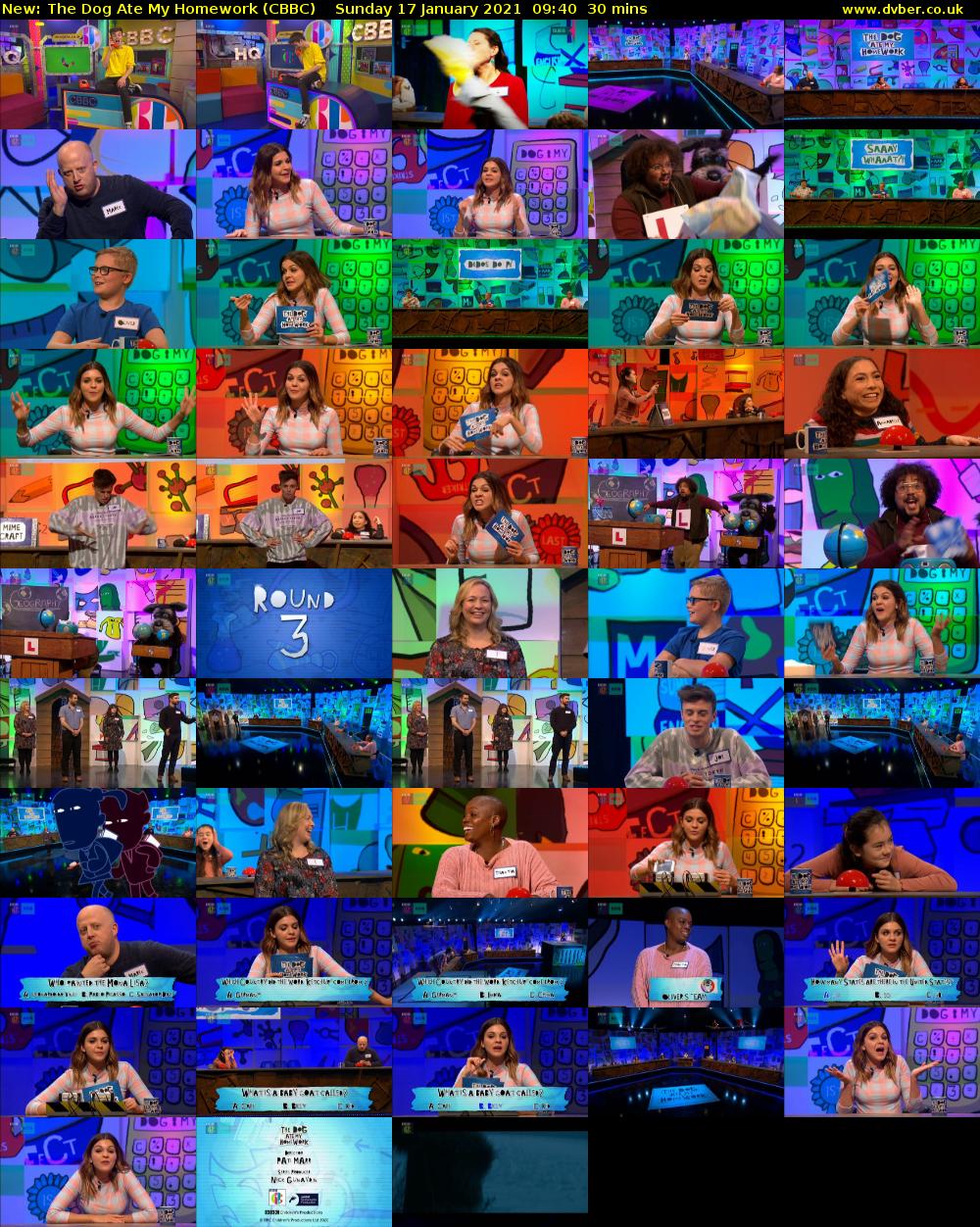 The Dog Ate My Homework (CBBC) Sunday 17 January 2021 09:40 - 10:10