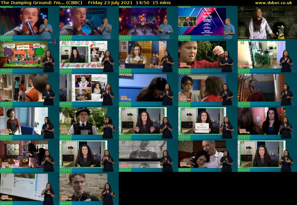The Dumping Ground: I'm... (CBBC) Friday 23 July 2021 14:50 - 15:05