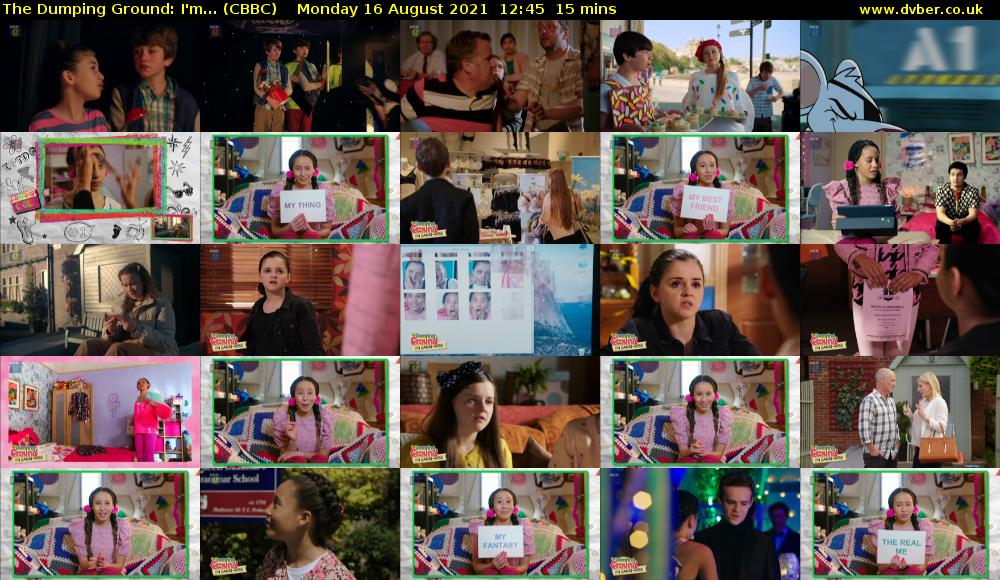 The Dumping Ground: I'm... (CBBC) Monday 16 August 2021 12:45 - 13:00