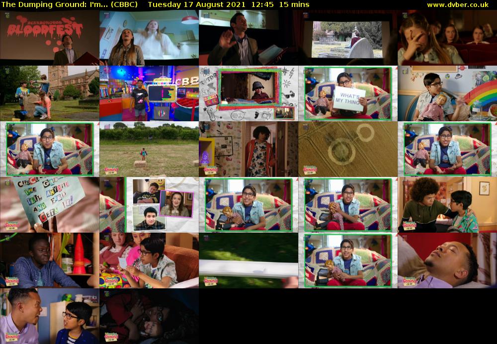 The Dumping Ground: I'm... (CBBC) Tuesday 17 August 2021 12:45 - 13:00