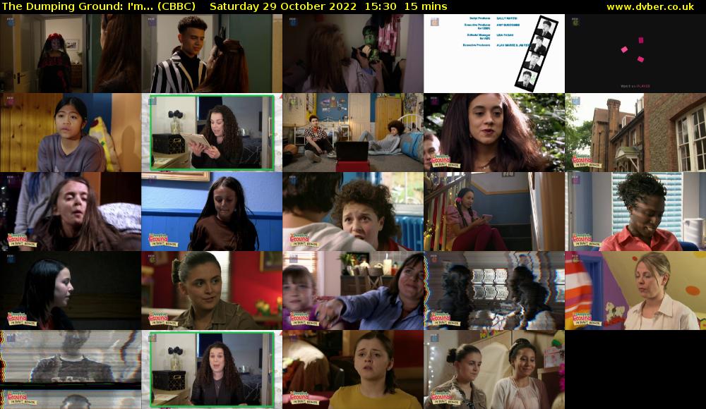 The Dumping Ground: I'm... (CBBC) Saturday 29 October 2022 15:30 - 15:45