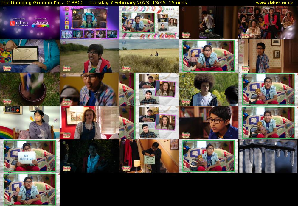 The Dumping Ground: I'm... (CBBC) Tuesday 7 February 2023 13:45 - 14:00