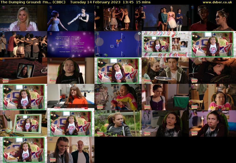 The Dumping Ground: I'm... (CBBC) Tuesday 14 February 2023 13:45 - 14:00