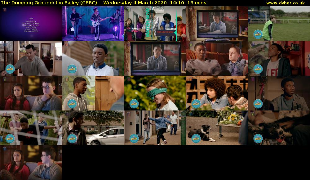 The Dumping Ground: I'm Bailey (CBBC) Wednesday 4 March 2020 14:10 - 14:25