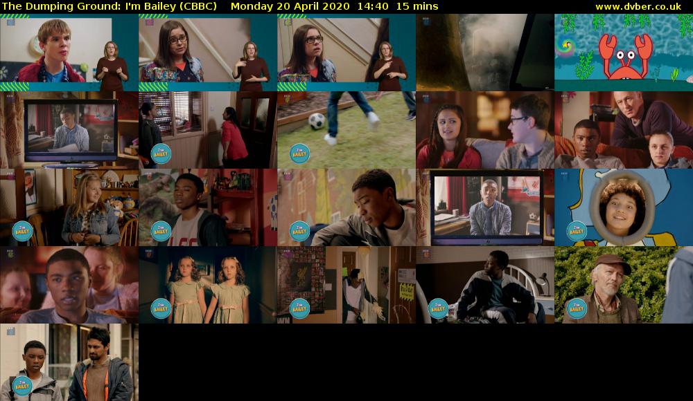 The Dumping Ground: I'm Bailey (CBBC) Monday 20 April 2020 14:40 - 14:55