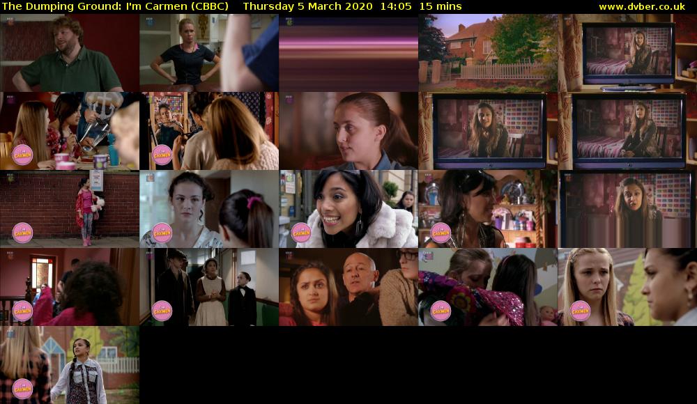 The Dumping Ground: I'm Carmen (CBBC) Thursday 5 March 2020 14:05 - 14:20