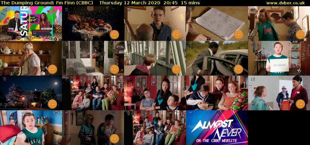 The Dumping Ground: I'm Finn (CBBC) Thursday 12 March 2020 20:45 - 21:00