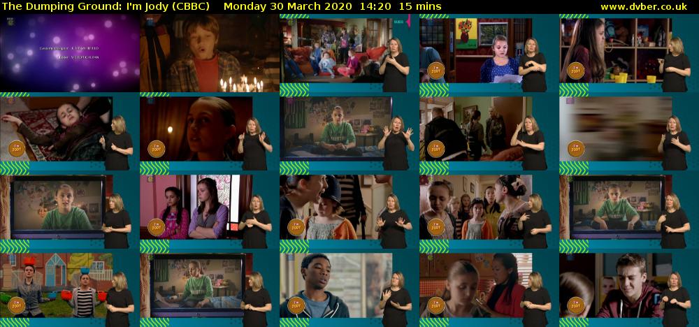 The Dumping Ground: I'm Jody (CBBC) Monday 30 March 2020 14:20 - 14:35
