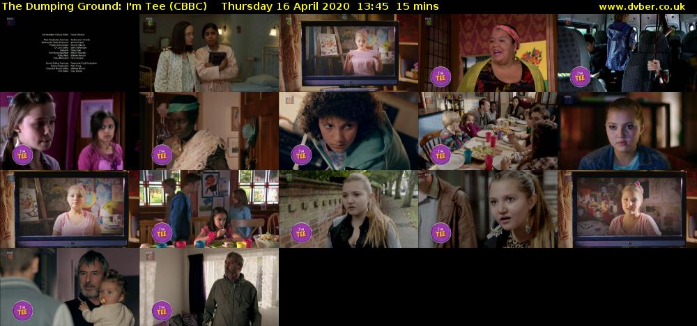 The Dumping Ground: I'm Tee (CBBC) Thursday 16 April 2020 13:45 - 14:00