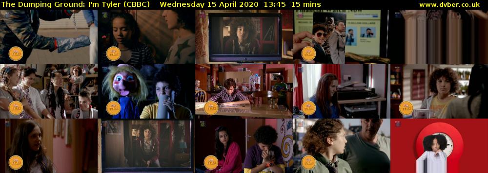 The Dumping Ground: I'm Tyler (CBBC) Wednesday 15 April 2020 13:45 - 14:00