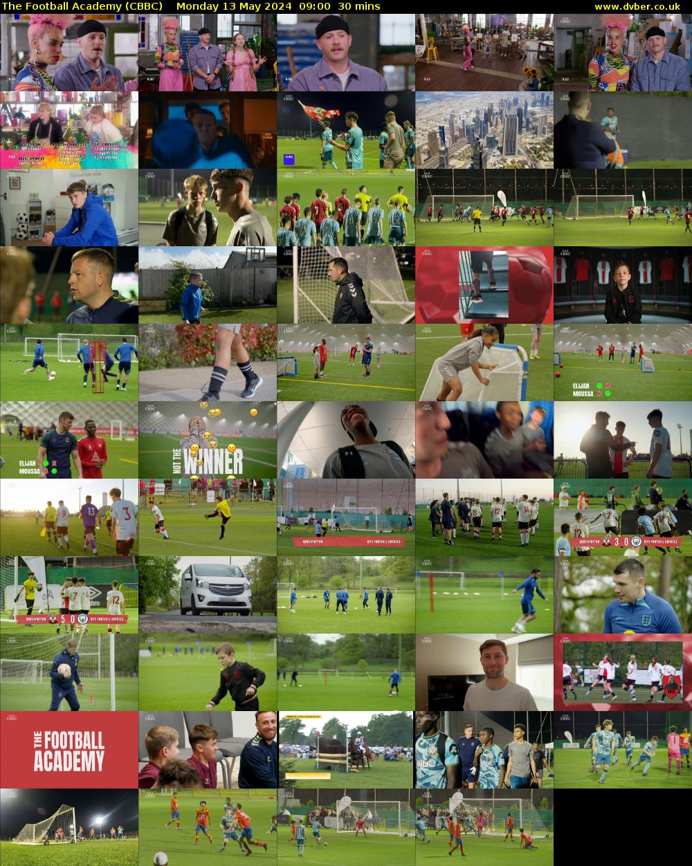The Football Academy (CBBC) Monday 13 May 2024 09:00 - 09:30