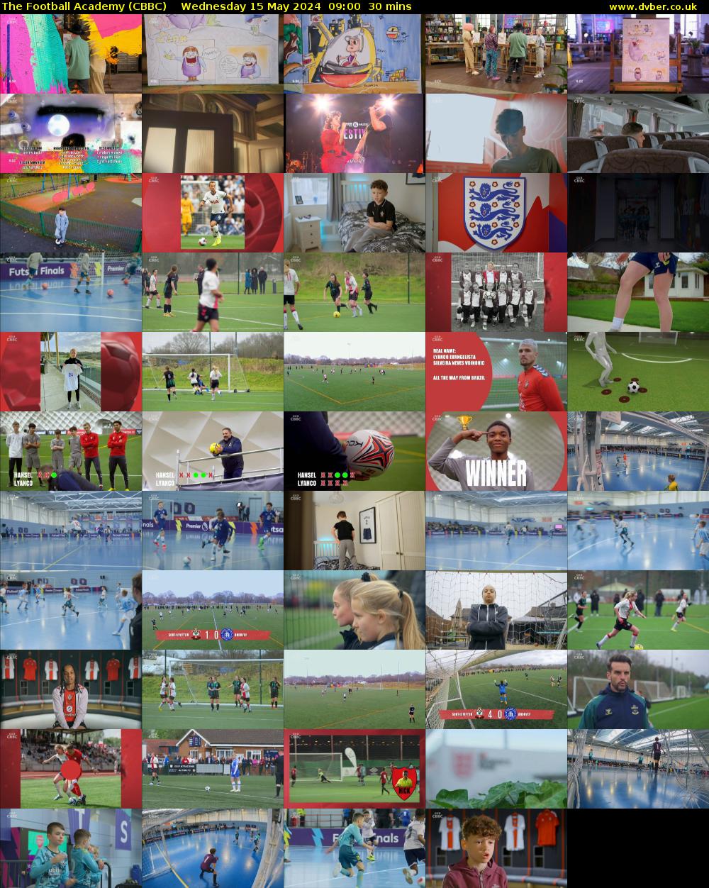 The Football Academy (CBBC) Wednesday 15 May 2024 09:00 - 09:30