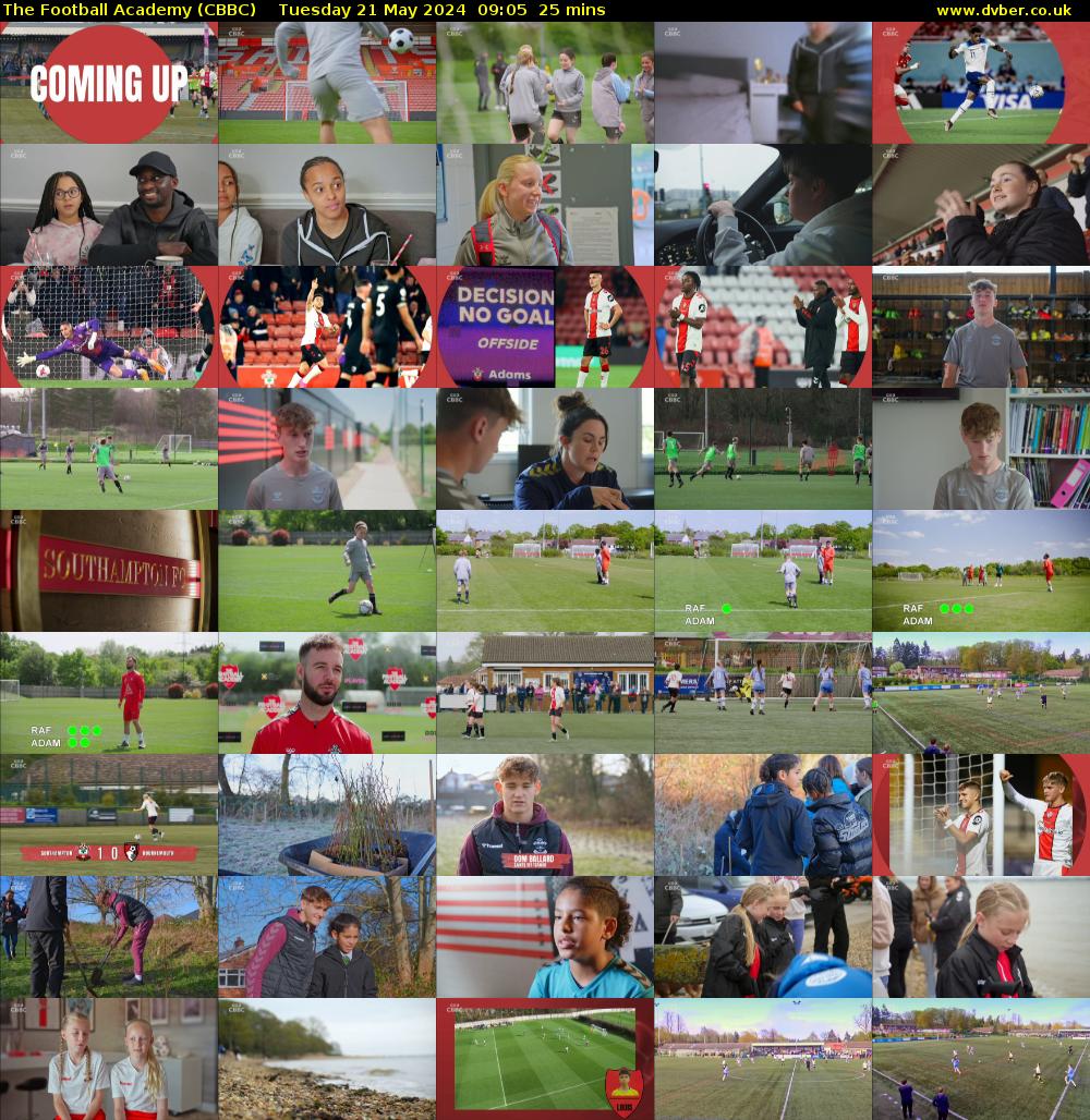The Football Academy (CBBC) Tuesday 21 May 2024 09:05 - 09:30