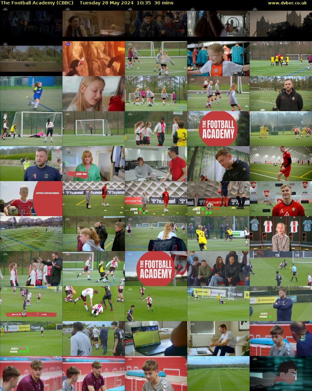 The Football Academy (CBBC) Tuesday 28 May 2024 10:35 - 11:05