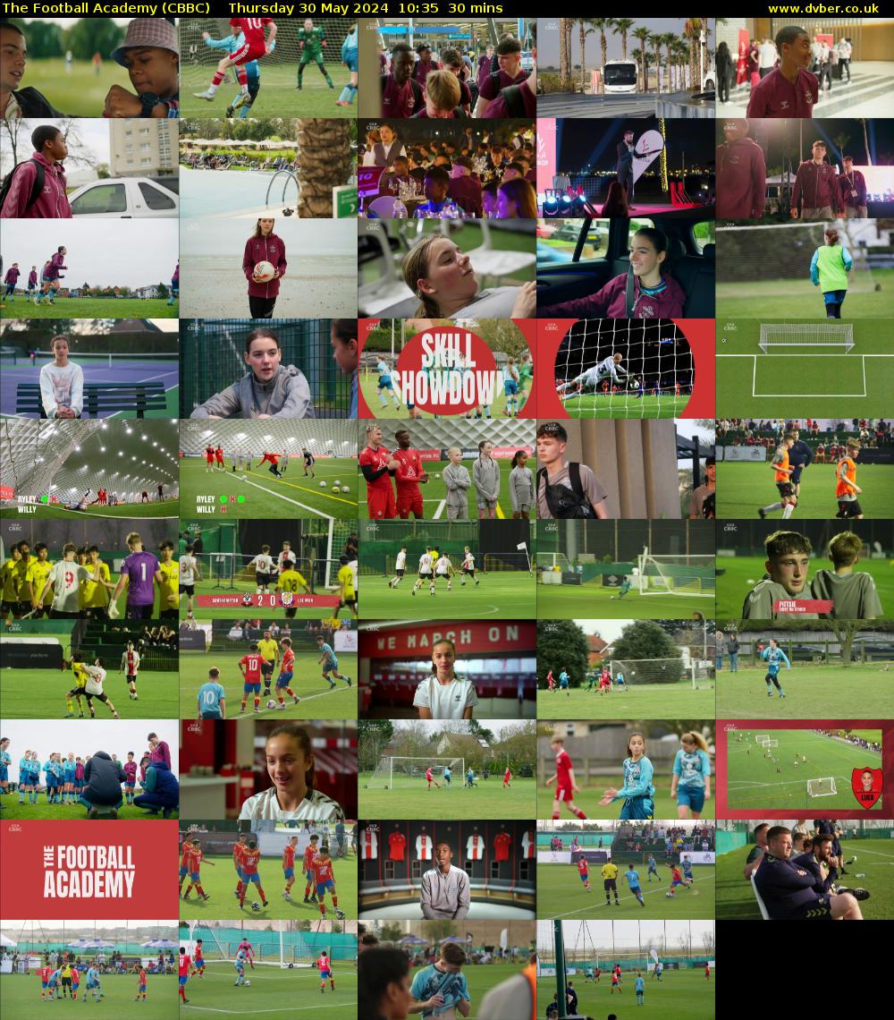 The Football Academy (CBBC) Thursday 30 May 2024 10:35 - 11:05