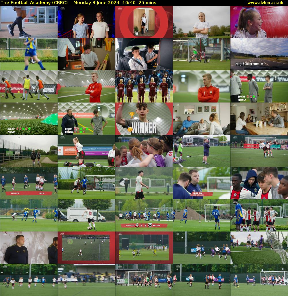 The Football Academy (CBBC) Monday 3 June 2024 10:40 - 11:05