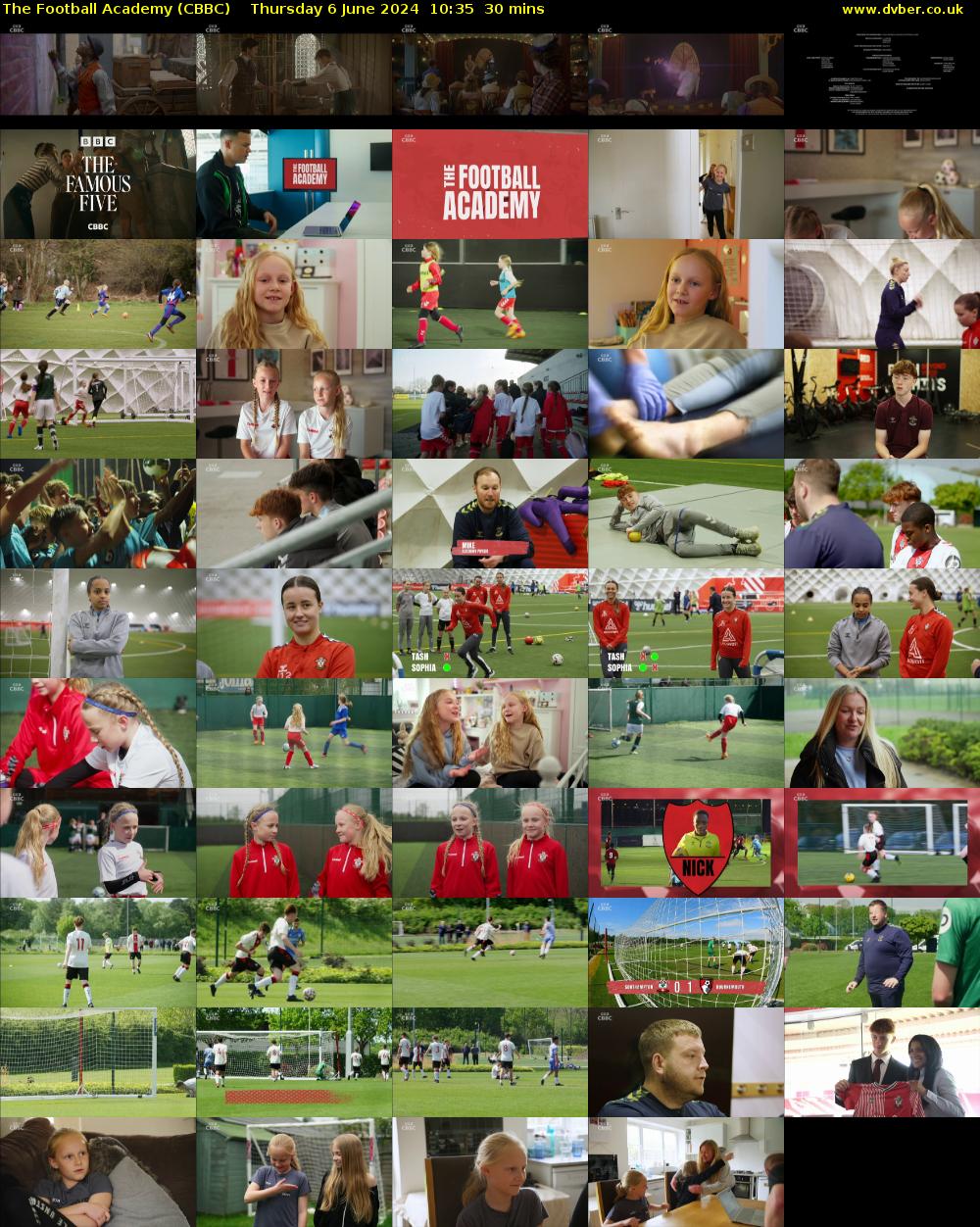 The Football Academy (CBBC) Thursday 6 June 2024 10:35 - 11:05