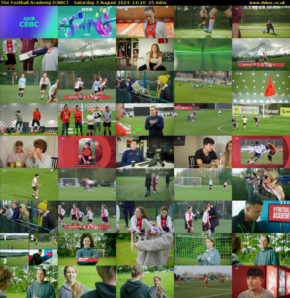The Football Academy (CBBC) Saturday 3 August 2024 12:20 - 12:45