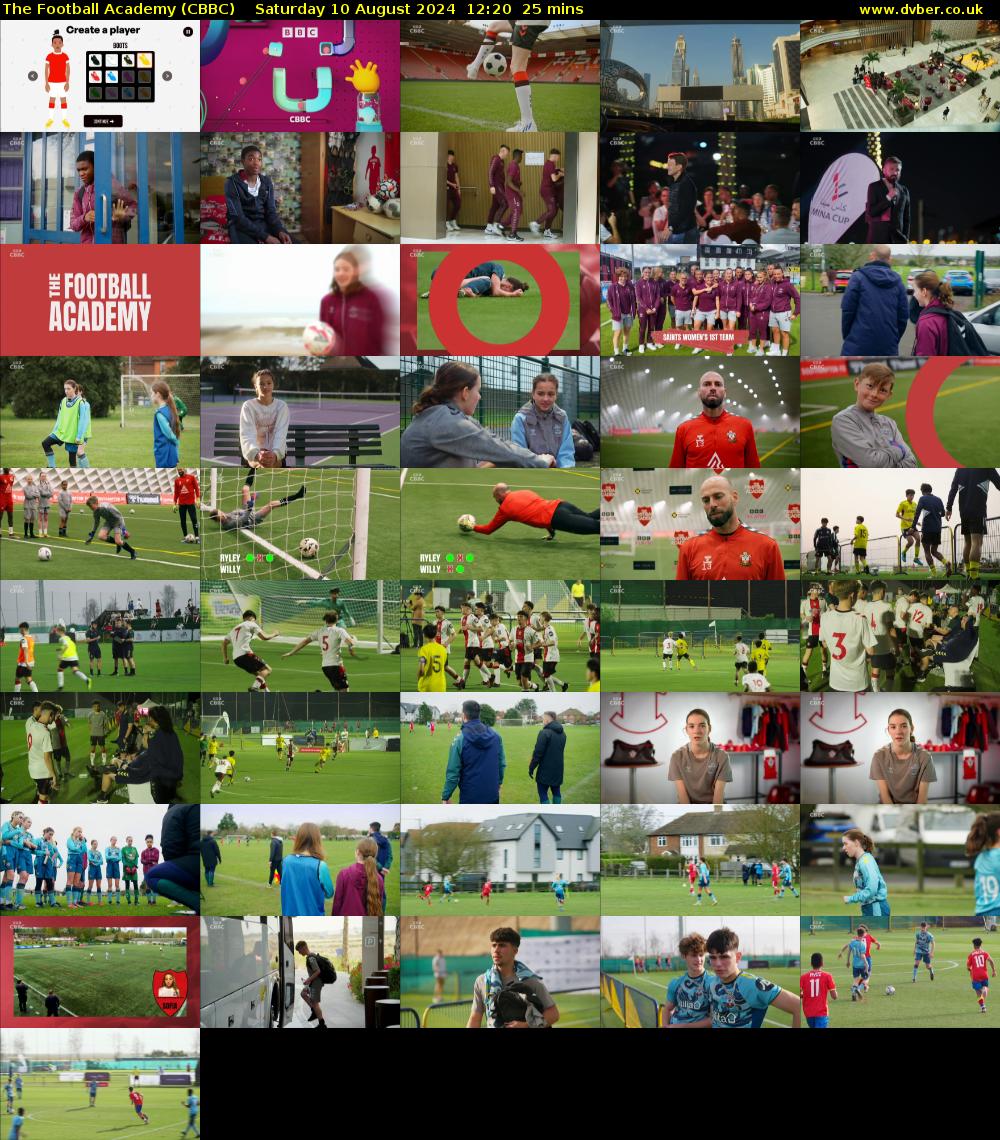 The Football Academy (CBBC) Saturday 10 August 2024 12:20 - 12:45