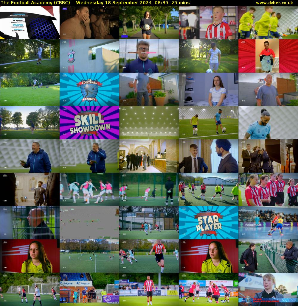 The Football Academy (CBBC) Wednesday 18 September 2024 08:35 - 09:00
