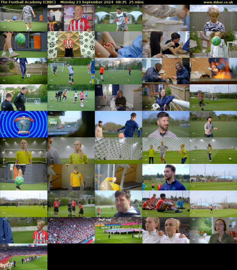 The Football Academy (CBBC) Monday 23 September 2024 08:35 - 09:00