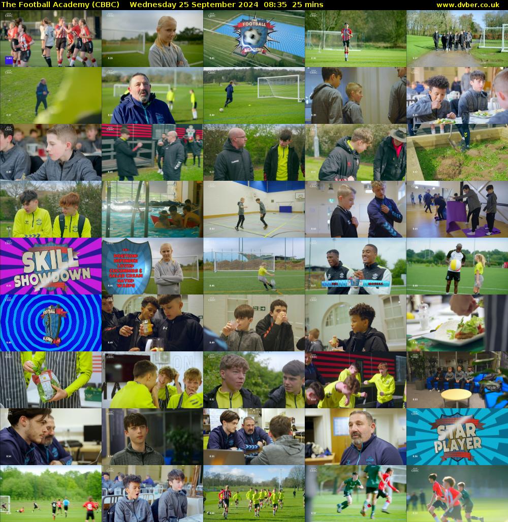 The Football Academy (CBBC) Wednesday 25 September 2024 08:35 - 09:00