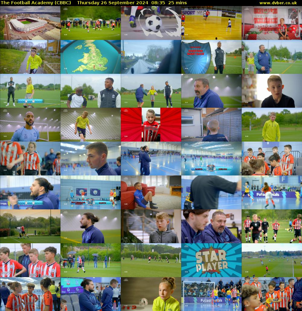 The Football Academy (CBBC) Thursday 26 September 2024 08:35 - 09:00