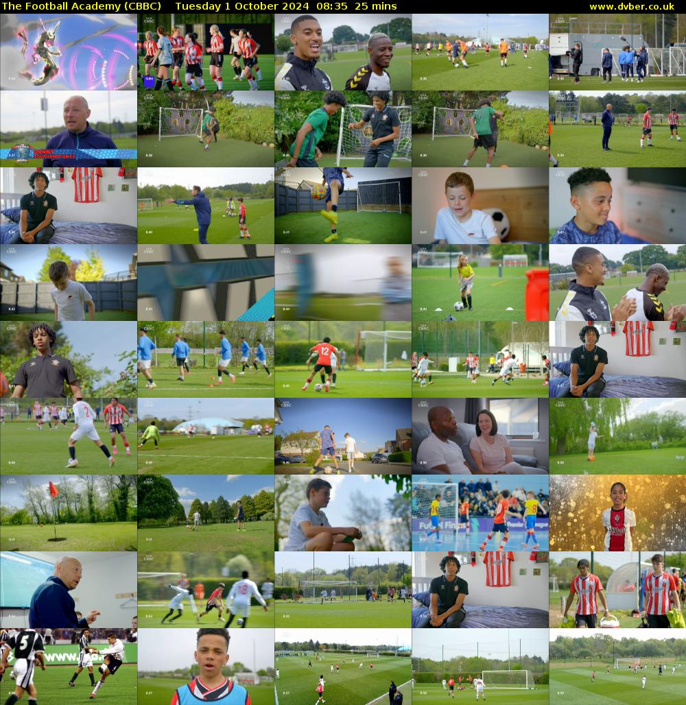 The Football Academy (CBBC) Tuesday 1 October 2024 08:35 - 09:00