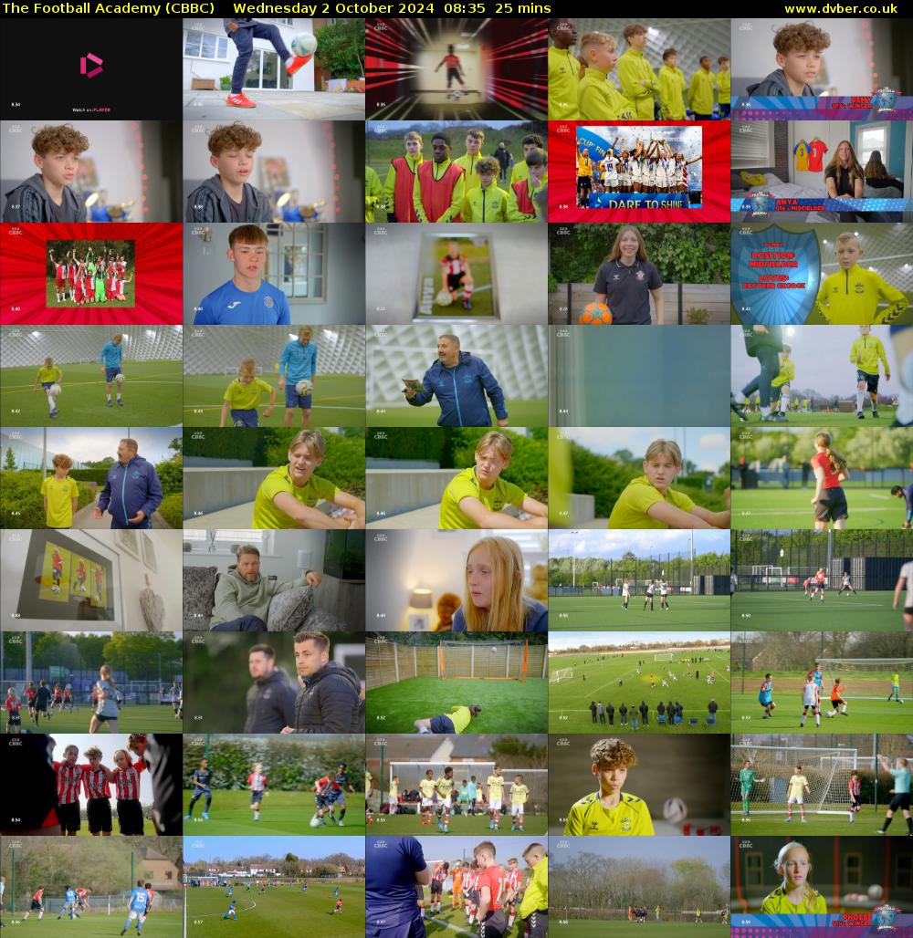 The Football Academy (CBBC) Wednesday 2 October 2024 08:35 - 09:00