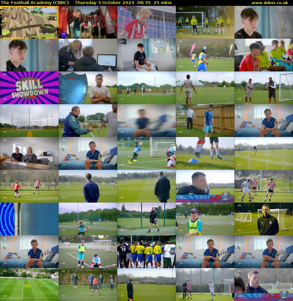 The Football Academy (CBBC) Thursday 3 October 2024 08:35 - 09:00