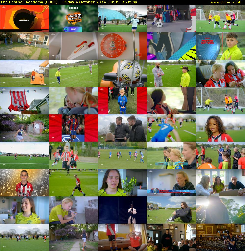 The Football Academy (CBBC) Friday 4 October 2024 08:35 - 09:00