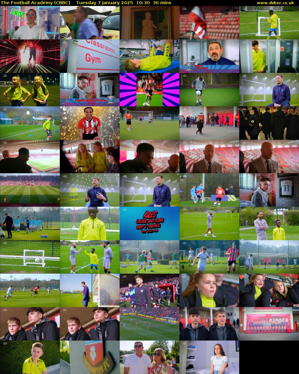 The Football Academy (CBBC) Tuesday 7 January 2025 10:30 - 11:00