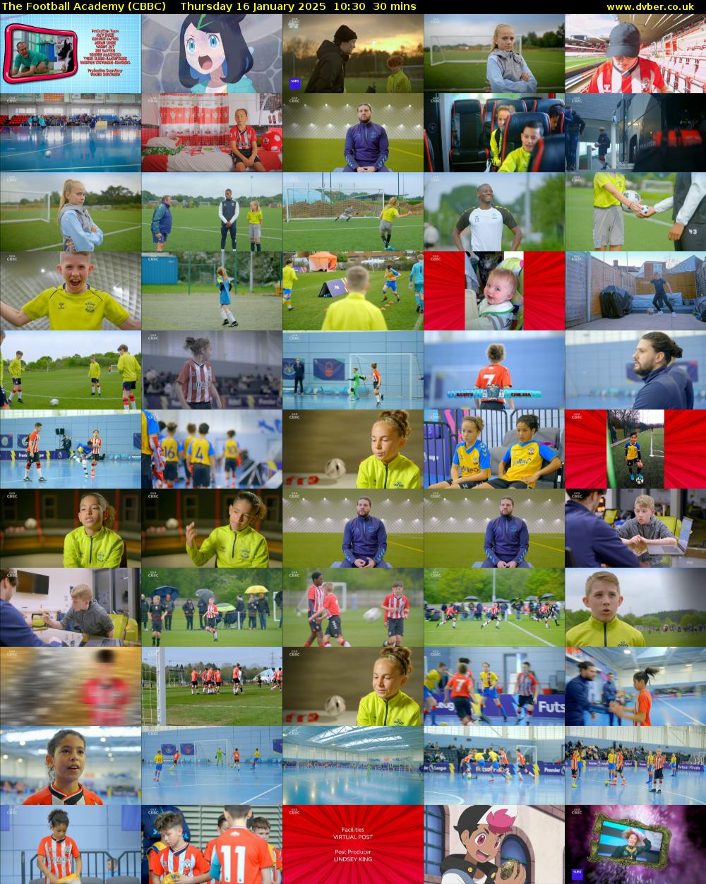 The Football Academy (CBBC) Thursday 16 January 2025 10:30 - 11:00