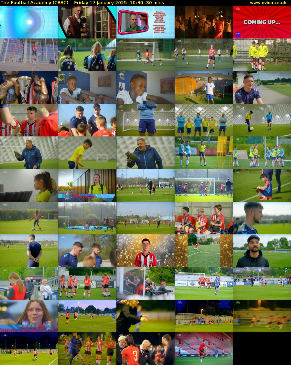 The Football Academy (CBBC) Friday 17 January 2025 10:30 - 11:00