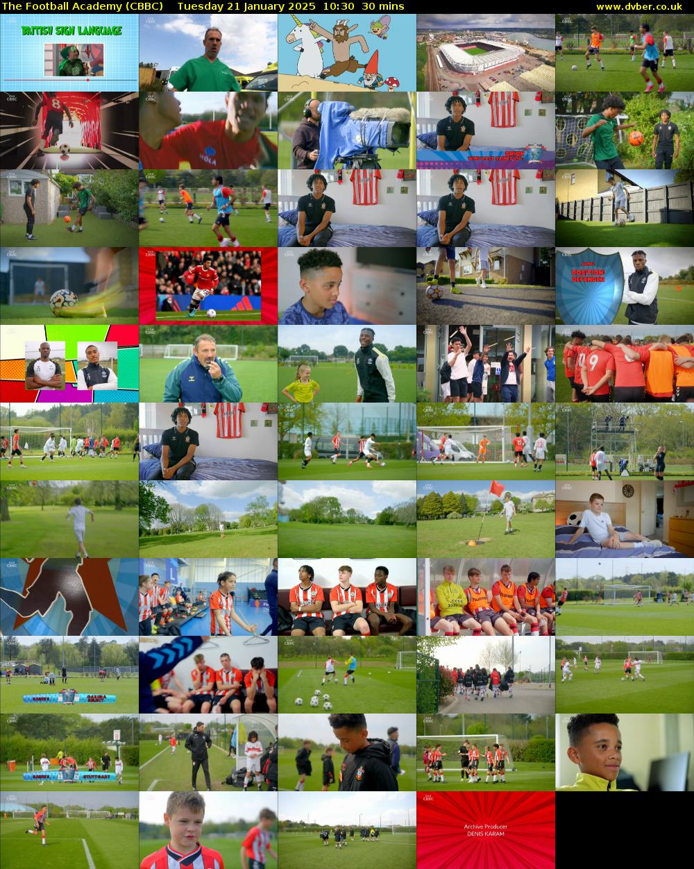 The Football Academy (CBBC) Tuesday 21 January 2025 10:30 - 11:00
