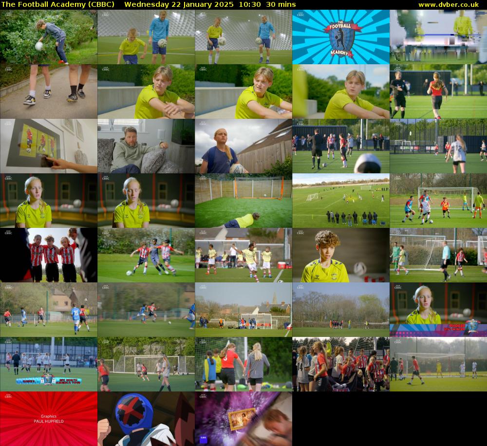 The Football Academy (CBBC) Wednesday 22 January 2025 10:30 - 11:00