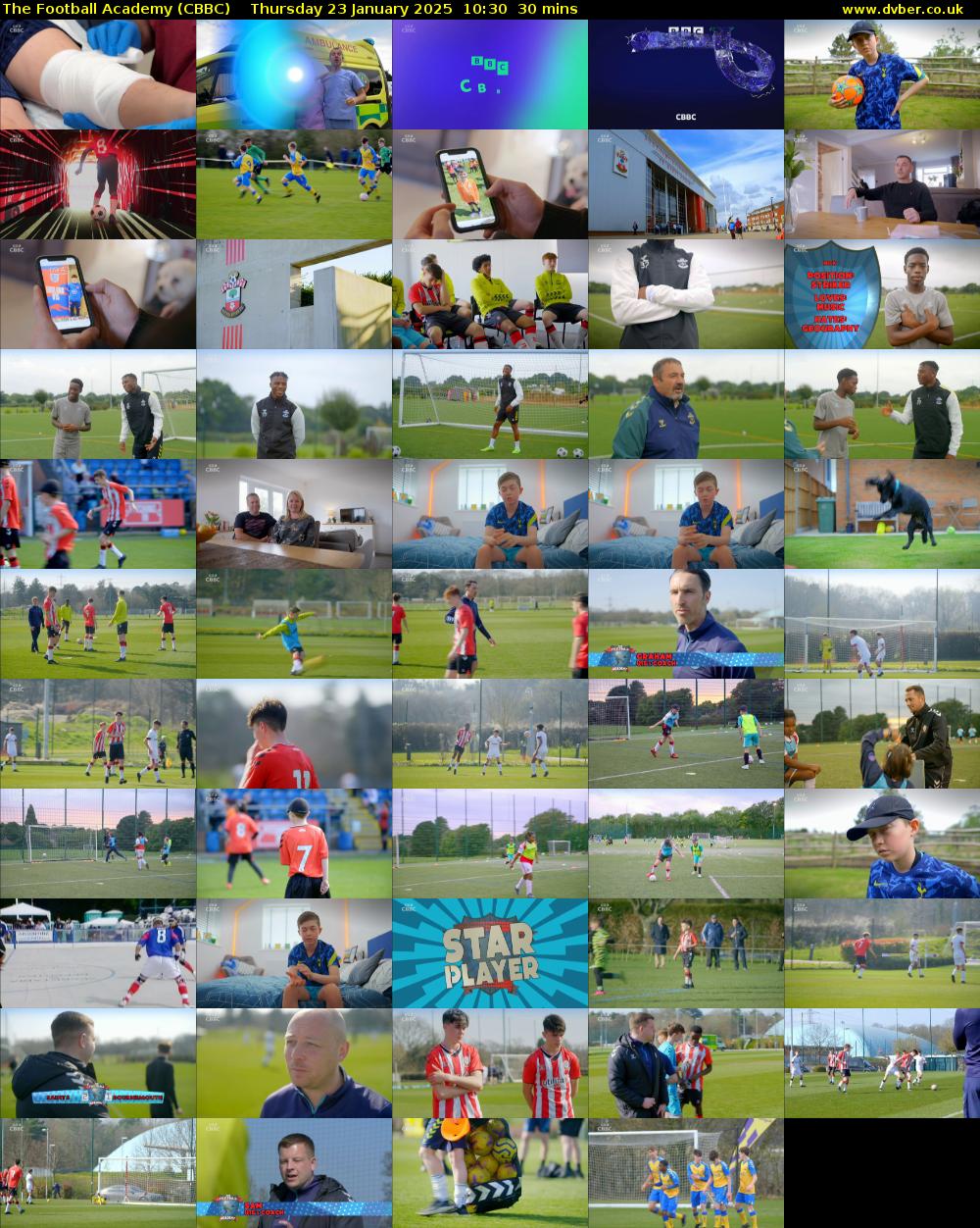 The Football Academy (CBBC) Thursday 23 January 2025 10:30 - 11:00