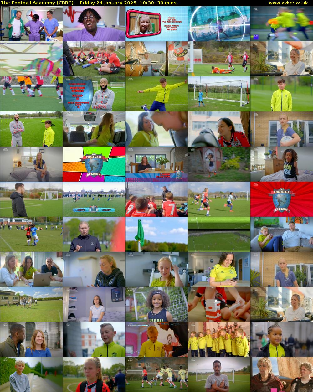 The Football Academy (CBBC) Friday 24 January 2025 10:30 - 11:00